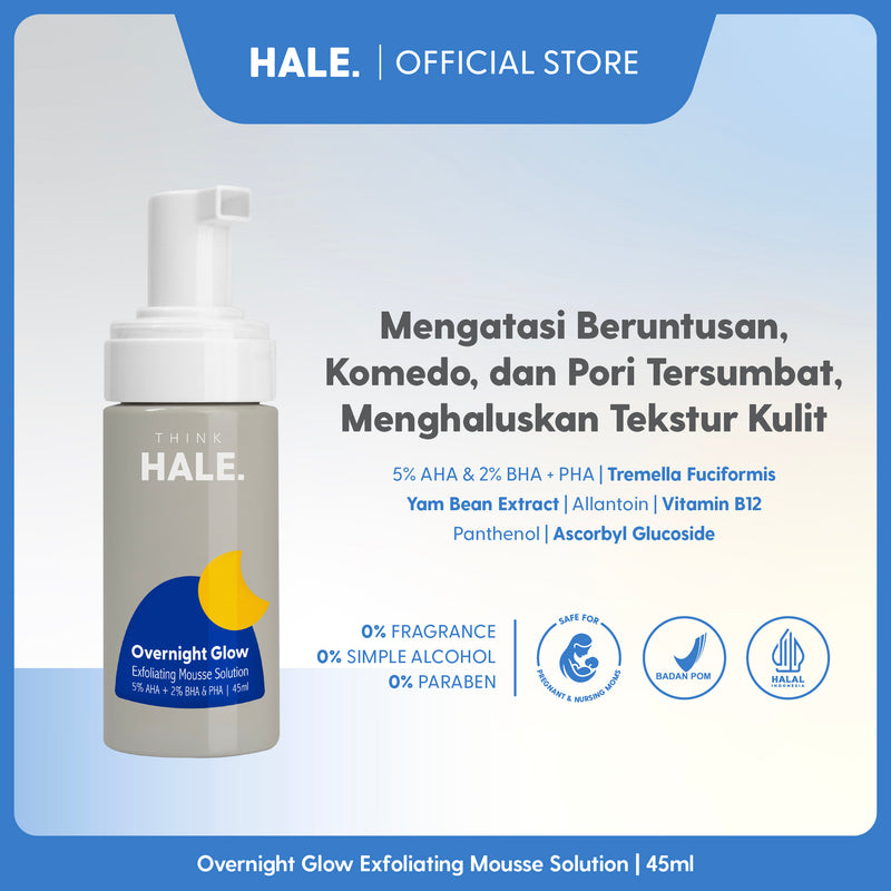 HALE Overnight Glow | Exfoliating Mousse Solution 5% AHA + 2% BHA & PHA