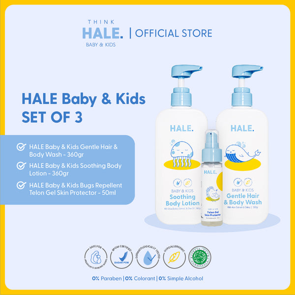 Hale Baby & Kids Paket Hair & Body Wash, Lotion, dan Bugs Repellent