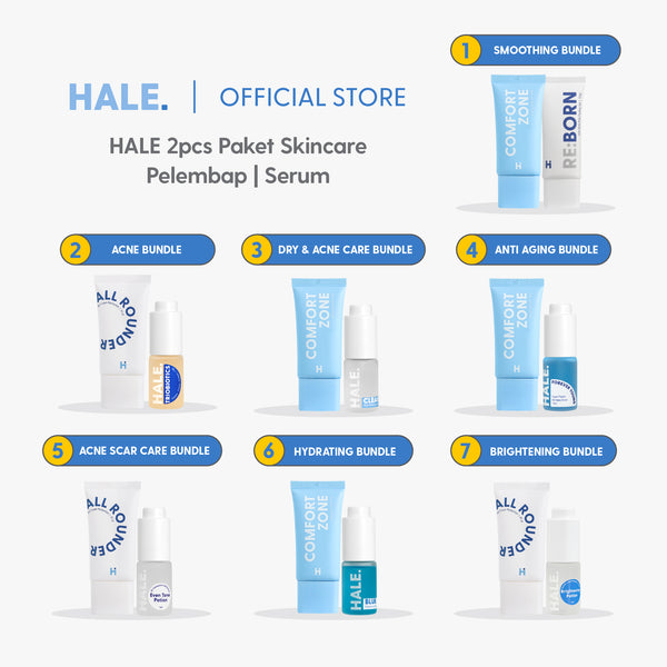 HALE 2 pcs Paket Skincare Pelembap dan Serum